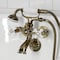 Kingston Brass Tub Wall Mount Clawfoot Tub Faucet with Hand Shower, Antique Brass KS265PXAB - alternate 4